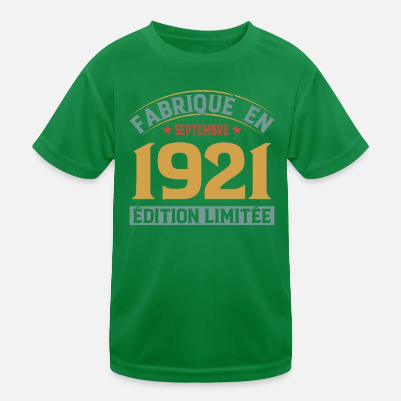 Fabriqué En Septembre 1921 Édition Limitée T-shirt sport Enfant