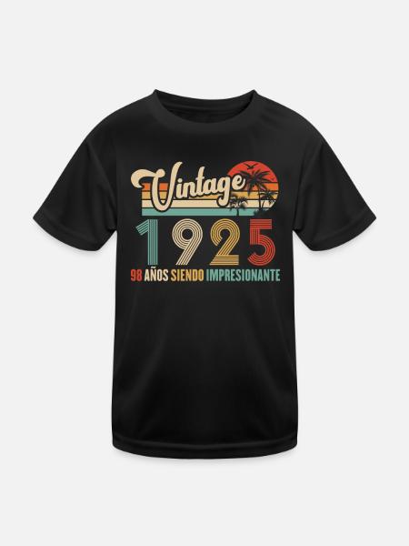 Vintage 1925 Anniversaire 98 ans D'être Awesome - T-shirt sport Enfant - noir - Devant