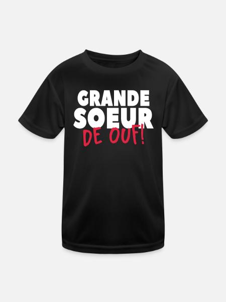 Grand Soeur De Ouf - T-shirt sport Enfant - noir - Devant