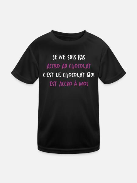 Le Chocolat Qui Est Accro À Moi - T-shirt sport Enfant - noir - Devant