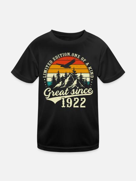 Einzigartig seit 1922 - Kinder Funktions-T-Shirt - Schwarz - Vorne