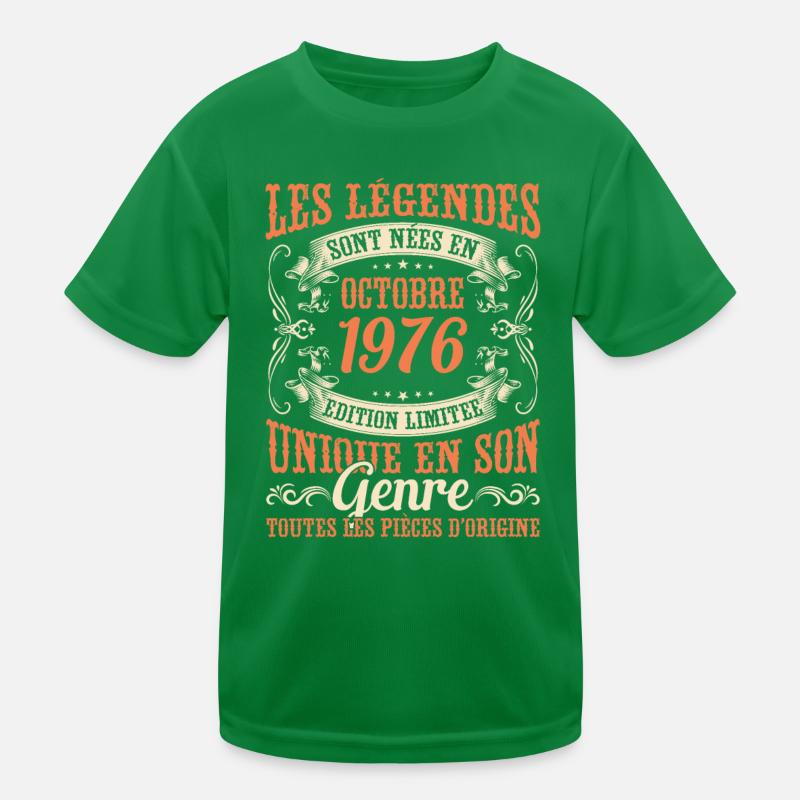 Les Légendes Sont Nées En Octobre 1976 Cadeau T-shirt sport Enfant