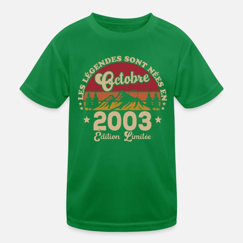 Les Légendes Sont Nées En Octobre 2003 T-shirt sport Enfant