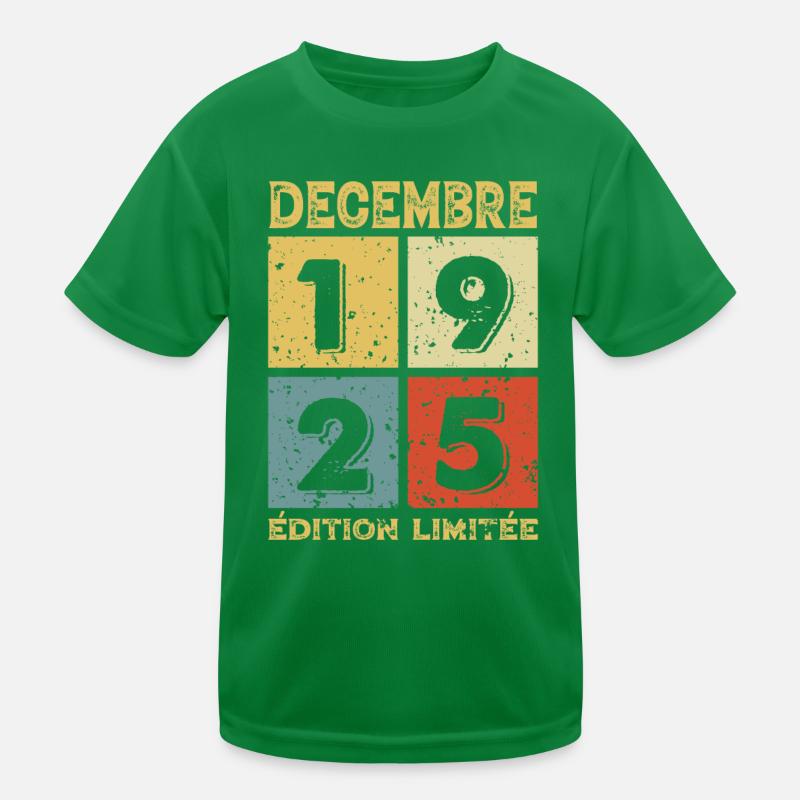 Anniversaire Vintage Idée Cadeau Décembre 1925 T-shirt sport Enfant