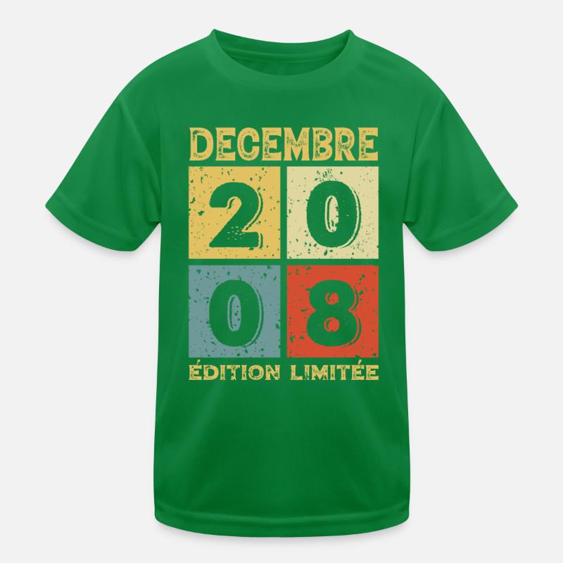 Anniversaire Vintage Idée Cadeau Décembre 2008 T-shirt sport Enfant