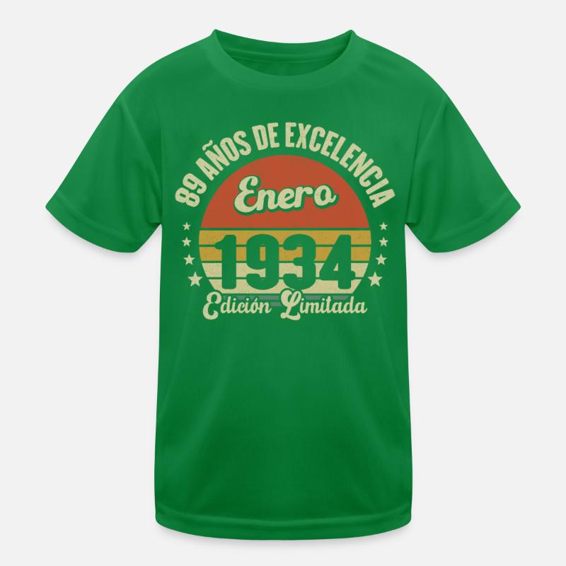 Janvier 1934 Cadeau vintage de 89 ans T-shirt sport Enfant