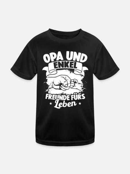 Opa Und Enkel Freunde Fürs Leben Beste Opi-enkelin - Kinder Funktions-T-Shirt - Schwarz - Vorne