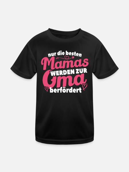 Nur Die Beste Mamas Werden Zur Oma Befördert - Kinder Funktions-T-Shirt - Schwarz - Vorne