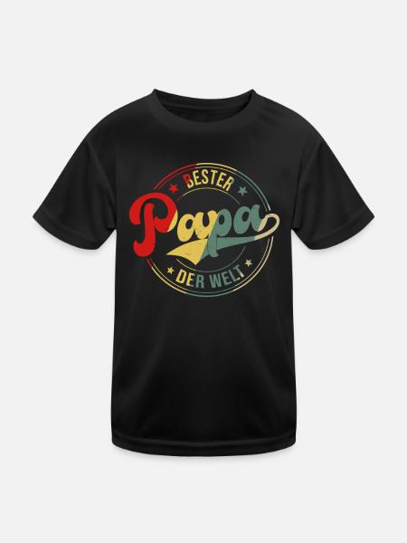 Bester Papa Der Welt - Kinder Funktions-T-Shirt - Schwarz - Vorne