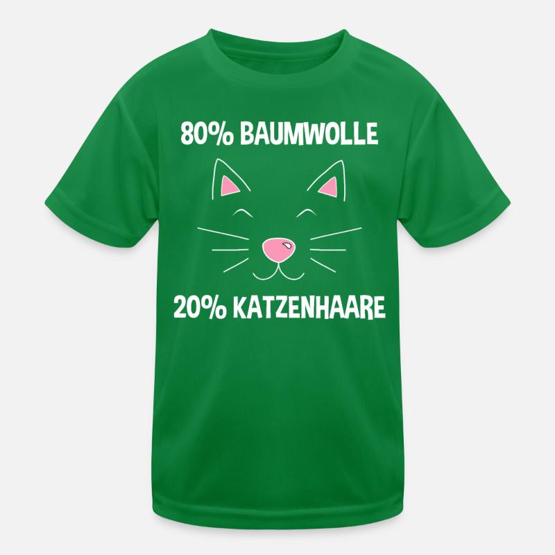 Baumwolle Katze Haar Katze Sprüche Kinder Funktions-T-Shirt