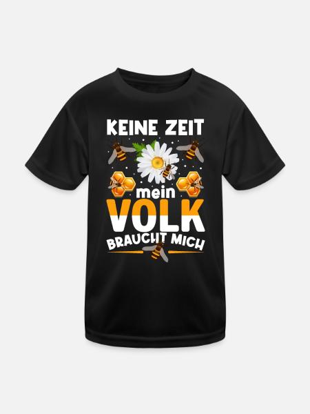 Keine Zeit Mein Volk Braucht Mich - Kinder Funktions-T-Shirt - Schwarz - Vorne