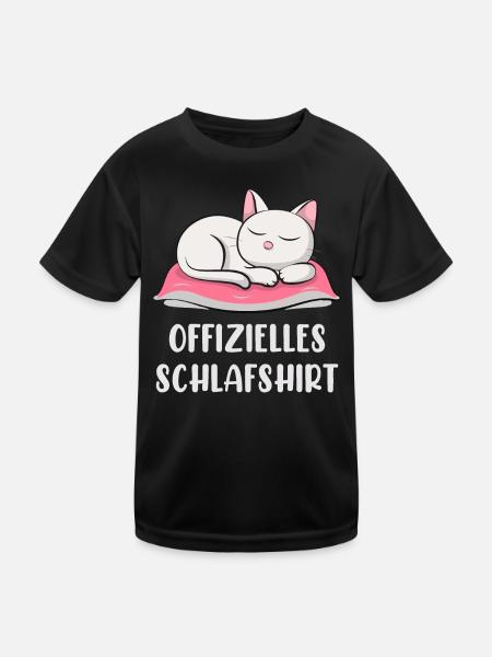 Offizielles Schlafshirt - Kinder Funktions-T-Shirt - Schwarz - Vorne