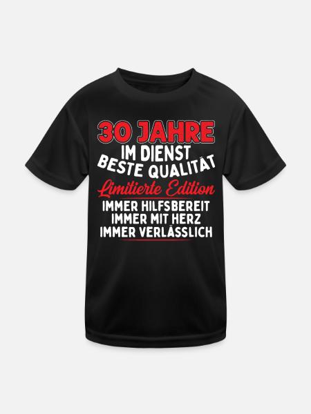 30 Jahre Im Dienst - Kinder Funktions-T-Shirt - Schwarz - Vorne