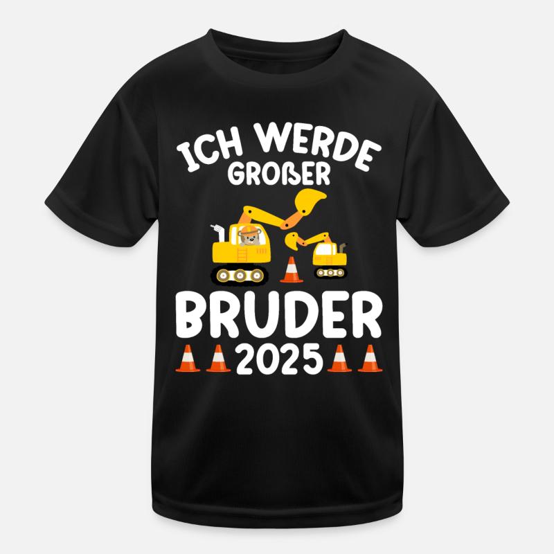 Ich Werde Großer Bruder 2025 - Kinder Funktions-T-Shirt - Schwarz