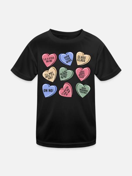 Drôle de professeur Conversation de la Saint-Valentin Cœur - T-shirt sport Enfant - noir - Devant