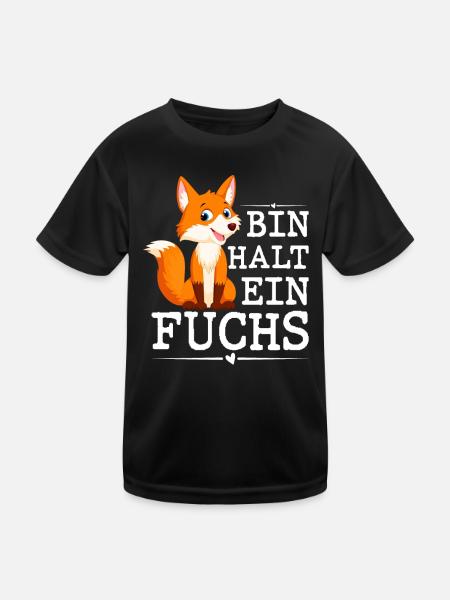 Bin Halt Ein Fuchs - Kinder Funktions-T-Shirt - Schwarz