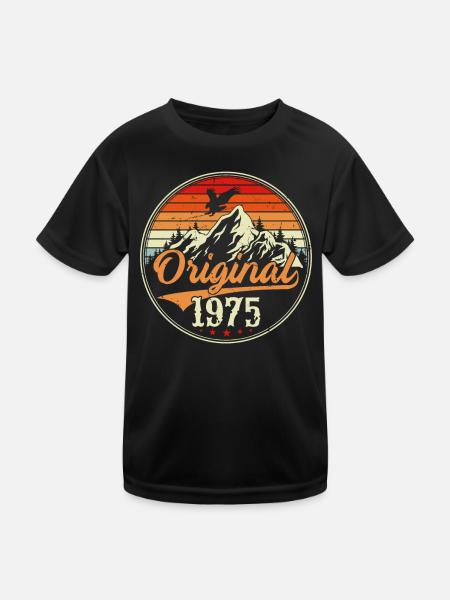 Ursprünglich 1975 - Kinder Funktions-T-Shirt - Schwarz