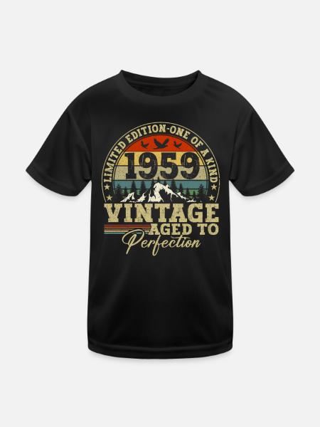 1959 Vintage matured to perfection - Kids Functional T-Shirt - black - Front