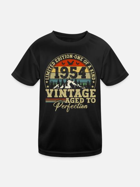 1954 Vintage matured to perfection - Kids Functional T-Shirt - black - Front