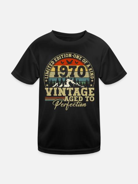 1970 Vintage matured to perfection - Kids Functional T-Shirt - black - Front