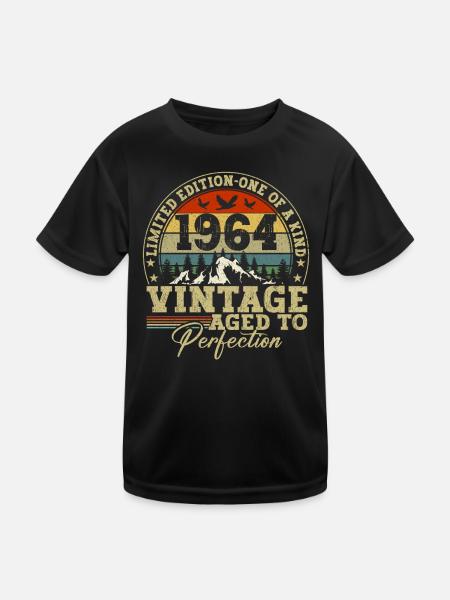 1964 Vintage matured to perfection - Kids Functional T-Shirt - black - Front