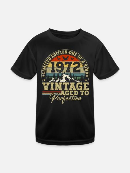 1972 Vintage matured to perfection - Kids Functional T-Shirt - black - Front
