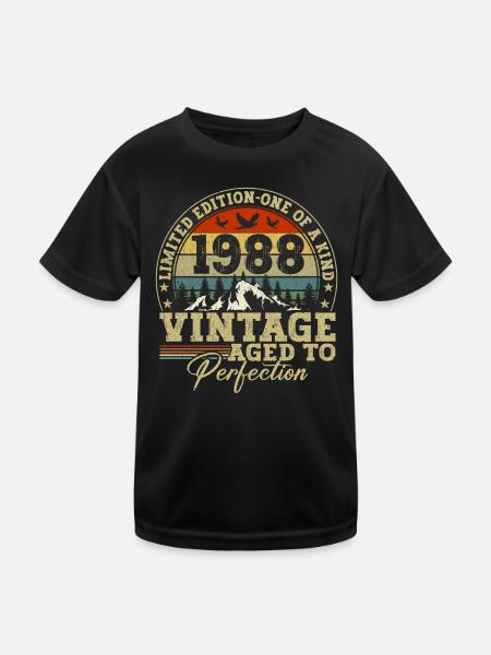 1988 Vintage matured to perfection - Kids Functional T-Shirt - black - Front