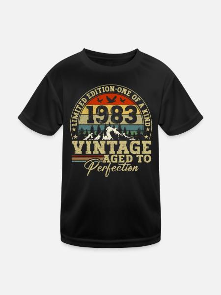 1983 Vintage matured to perfection - Kids Functional T-Shirt - black - Front