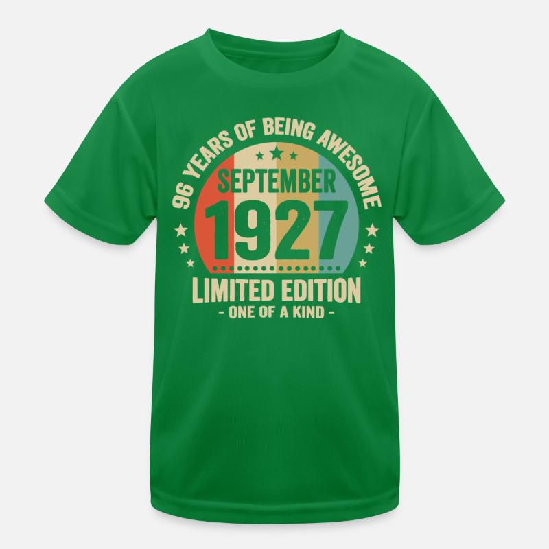 September 1927 26 Jahre Jubiläumsgeschenk Kinder Funktions-T-Shirt