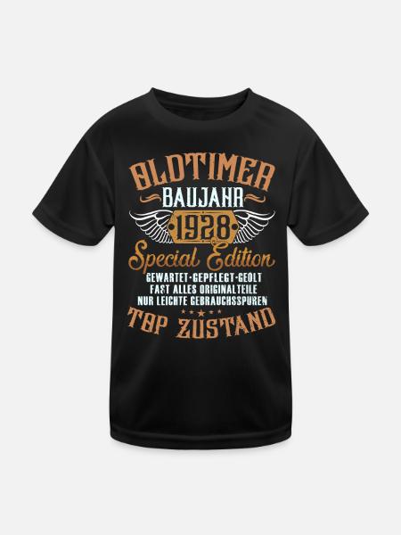 Oldtimer Jahrgang 1928 Vintage Design - Kinder Funktions-T-Shirt - Schwarz