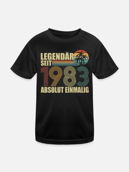 Original 1983 né rétro anniversaire - T-shirt sport Enfant - noir