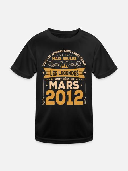 Mars 2012 | Mars 2012 anniversaire 2012 - T-shirt sport Enfant - noir - Devant