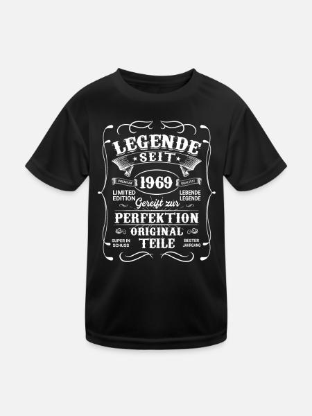 1969 - Kinder Funktions-T-Shirt - Schwarz - Vorne