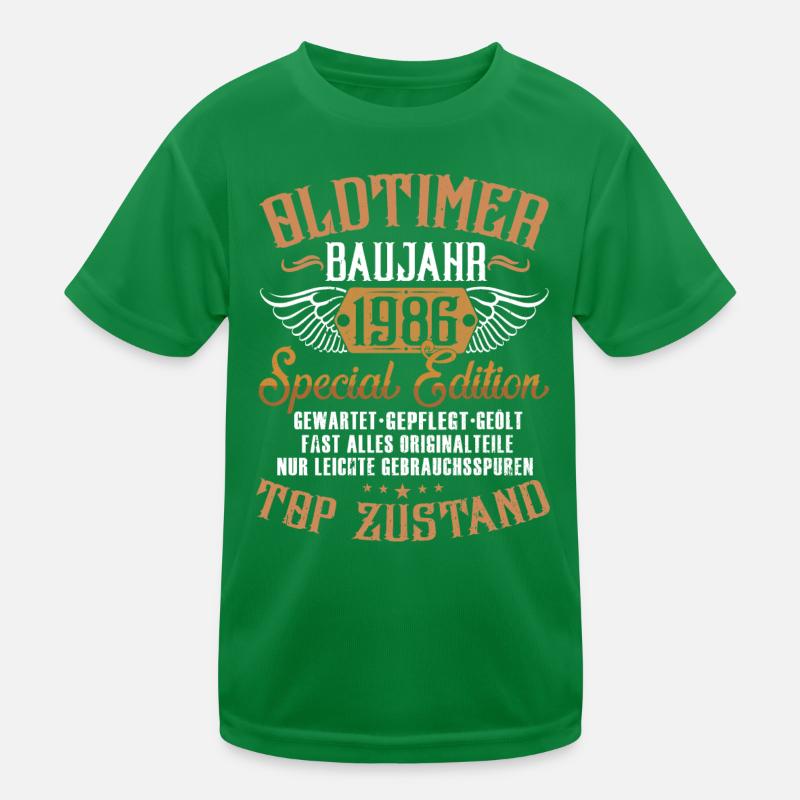Geburtstag - Oldtimer 1986 Kinder Funktions-T-Shirt