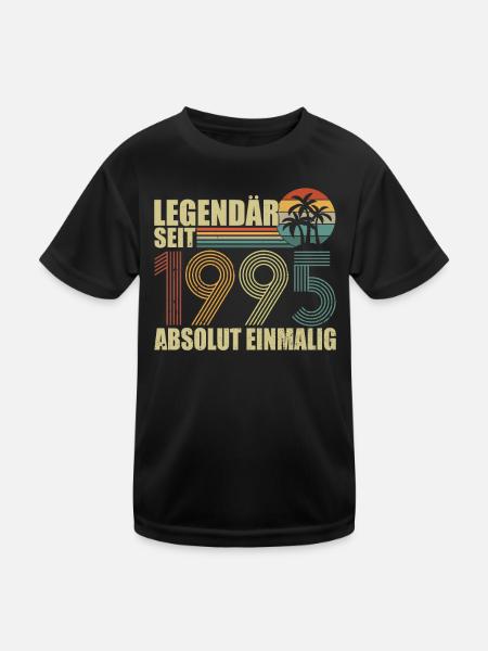 Legendär seit 1995 - Kinder Funktions-T-Shirt - Schwarz - Vorne