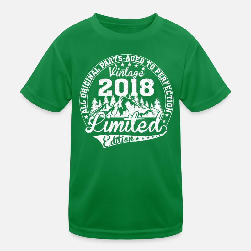 Born 2018 Vintage Retro Anniversary Kids Functional T-Shirt