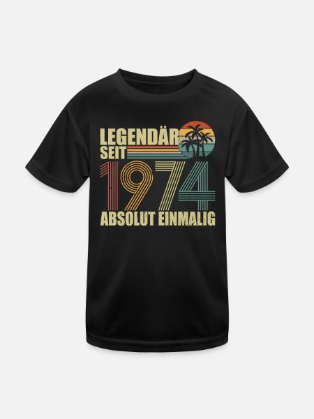 Legendär seit 1974 Limited Edition - Kinder Funktions-T-Shirt - Schwarz