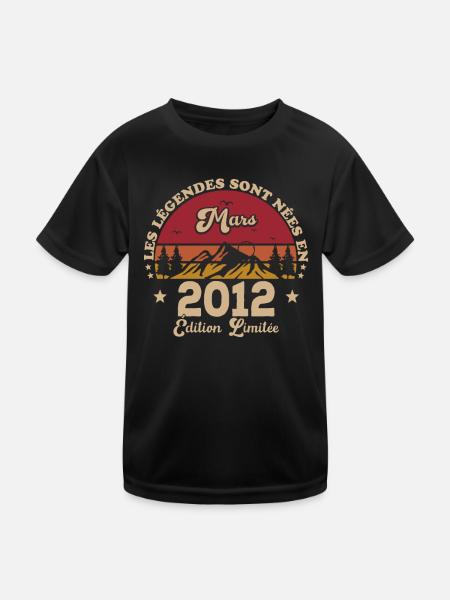 Mars 2012 | Mars 2012 anniversaire 2012 - T-shirt sport Enfant - noir - Devant