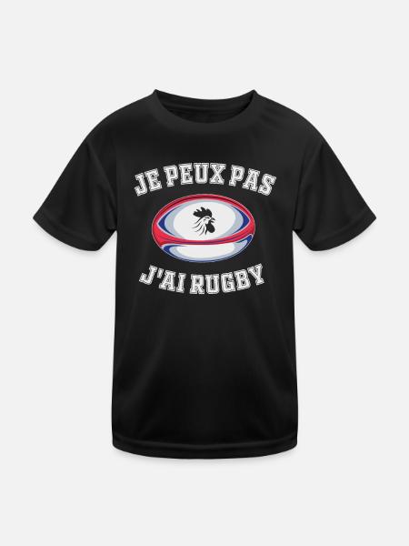 Je Peux Pas J'ai Rugby - T-shirt sport Enfant - noir - Devant