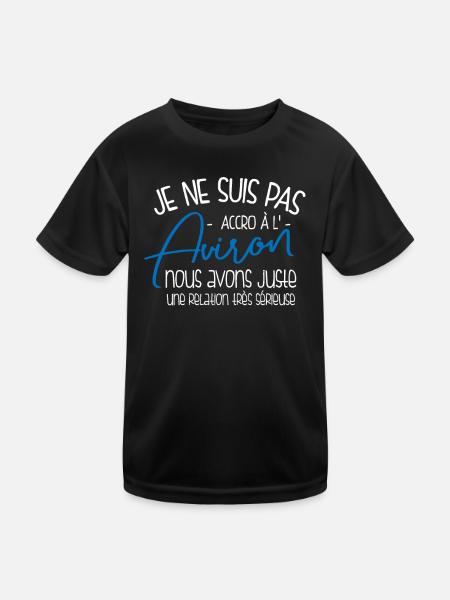 Accro à l'aviron - T-shirt sport Enfant - noir - Devant