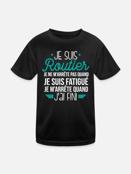 Je Suis Routier - T-shirt sport Enfant - noir - Devant