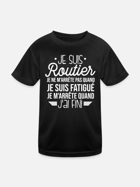 Je Suis Routier - T-shirt sport Enfant - noir - Devant