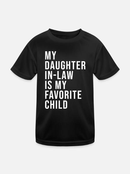 Schwiegertochter-Liebling, Schwiegermuttertag - Kinder Funktions-T-Shirt - Schwarz - Vorne