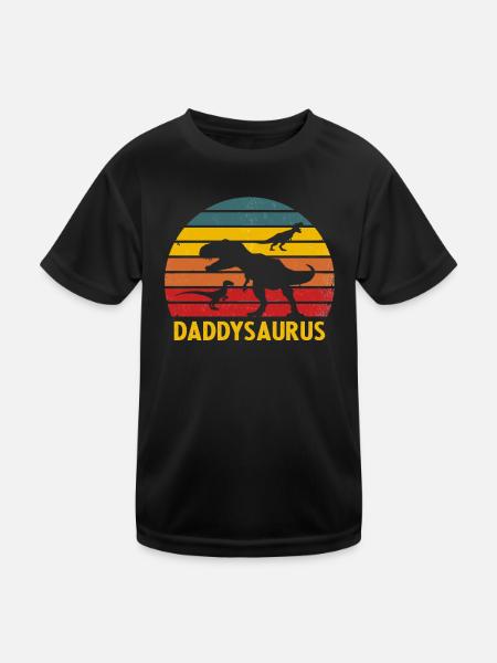 Daddysaurus - Kids Functional T-Shirt - black - Front