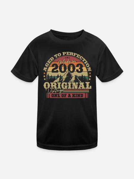 Original 2003 Celebrating 20 Years of Legend - Kinder Funktions-T-Shirt - Schwarz - Vorne