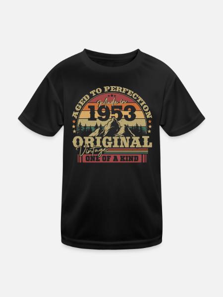 Original 1953 Celebrating 70 Years of Legend - Kinder Funktions-T-Shirt - Schwarz - Vorne
