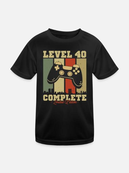 Cadeau Anniv. Vintage Niv. 40 Éd. Limitée - T-shirt sport Enfant - noir - Devant