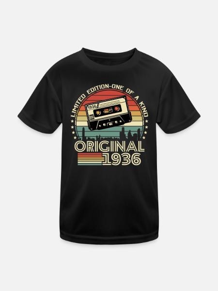 Vintage 1936 Geschenk - Kinder Funktions-T-Shirt - Schwarz - Vorne