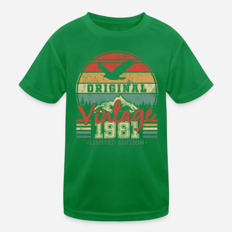 Original 1981 Anniversaire Rétro T-shirt sport Enfant