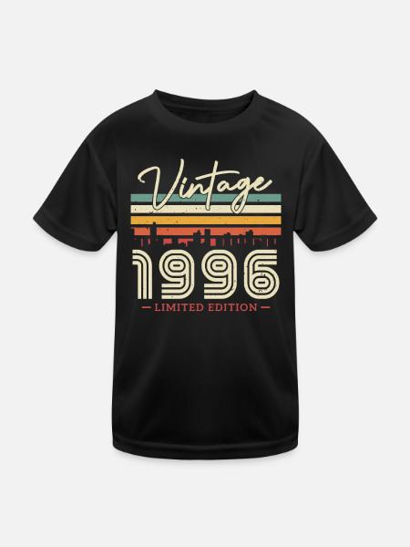 Vintage 1996 Geburtstagsgeschenk - Kinder Funktions-T-Shirt - Schwarz - Vorne